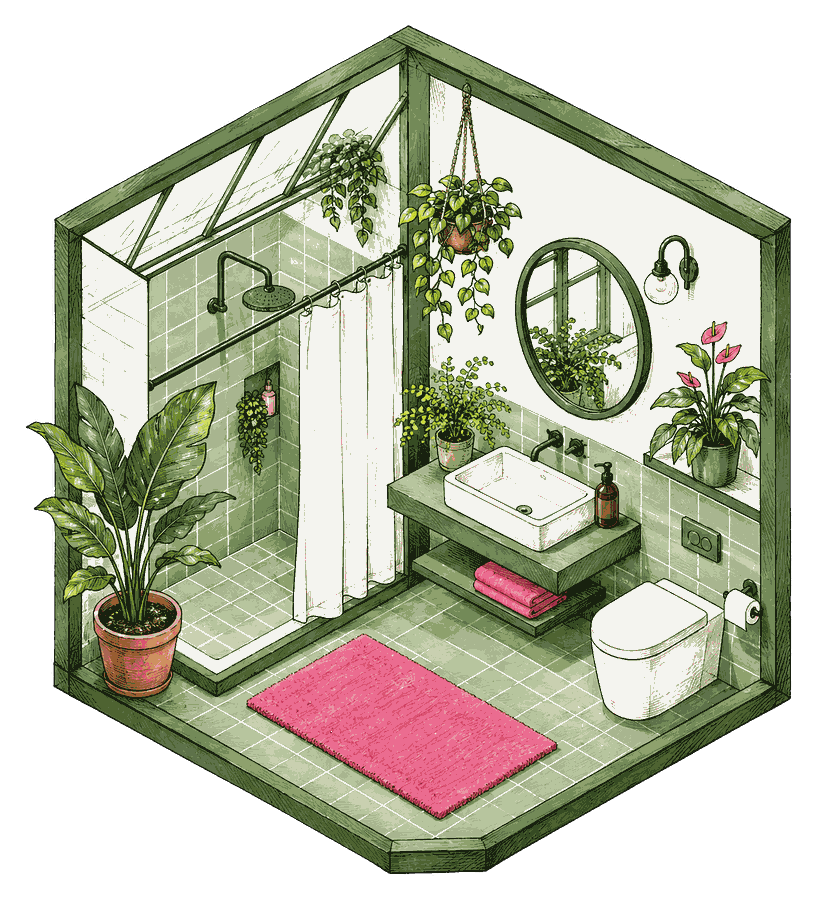 bathROOMs, el cuarto Greenhouse